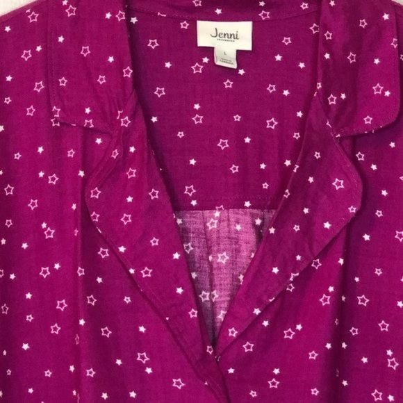 Jenni printed button up pajama lounge shirt - Picture 2 of 8